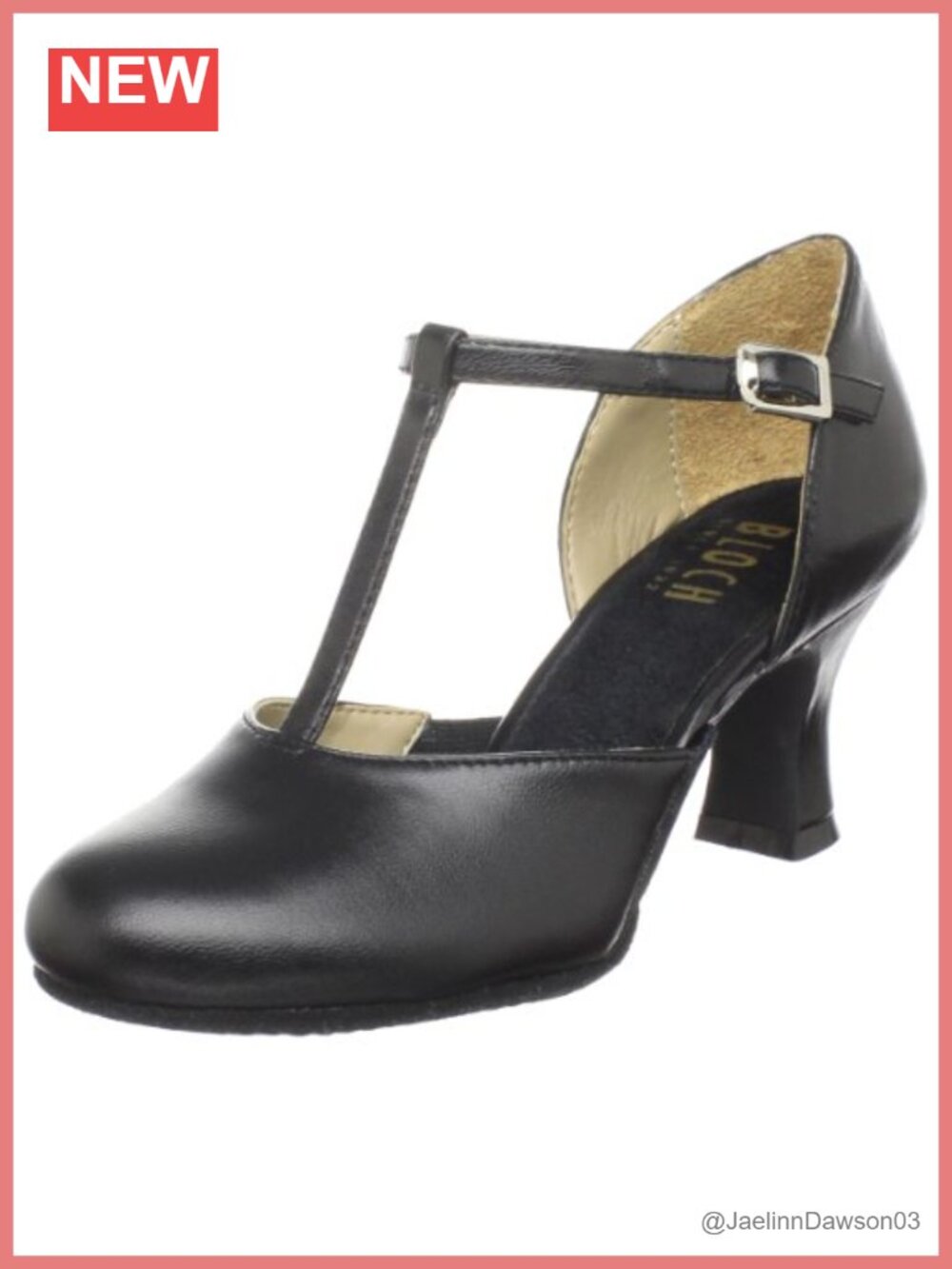 Leather Character Dance Shoes with 2.5" Heel – Splitflex T-Strap, Suede Sole